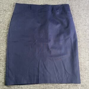 Van Heusen Studio Navy Blue Stretch Pencil Skirt Womens Size 12